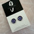Last Pairs - Stud Earrings - Bezel Set -  Glass Dome - WHALES - Blue/Pink