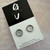 Last Pairs - Stud Earrings - Bezel Set -  Glass Dome - GOLDFISH BUBBLEGUM - Green Orange Pink