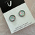 Last Pairs - Stud Earrings - Bezel Set -  Glass Dome - GOLDFISH BUBBLEGUM - Green Orange Pink