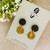 Statement Earrings - Polymer Clay - Brass - 'Black Gold Metal' 