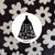 Hand Towel (with Crochet Top) - Black & White Flowers (Black1)