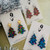 Statement Earrings - Acrylic -  'CHRISTMAS TREE FOIL GLITTER with STAR STUD TOP'  - You Choose