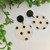 Last Pairs - Statement Earrings - Acrylic - Monochrome Mega Spots - Black Sparkle Acrylic Stud Top - 8242