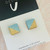 Stud Earrings - Wooden - Hand-Painted - Glossy Resin - Square - Choose your Colour