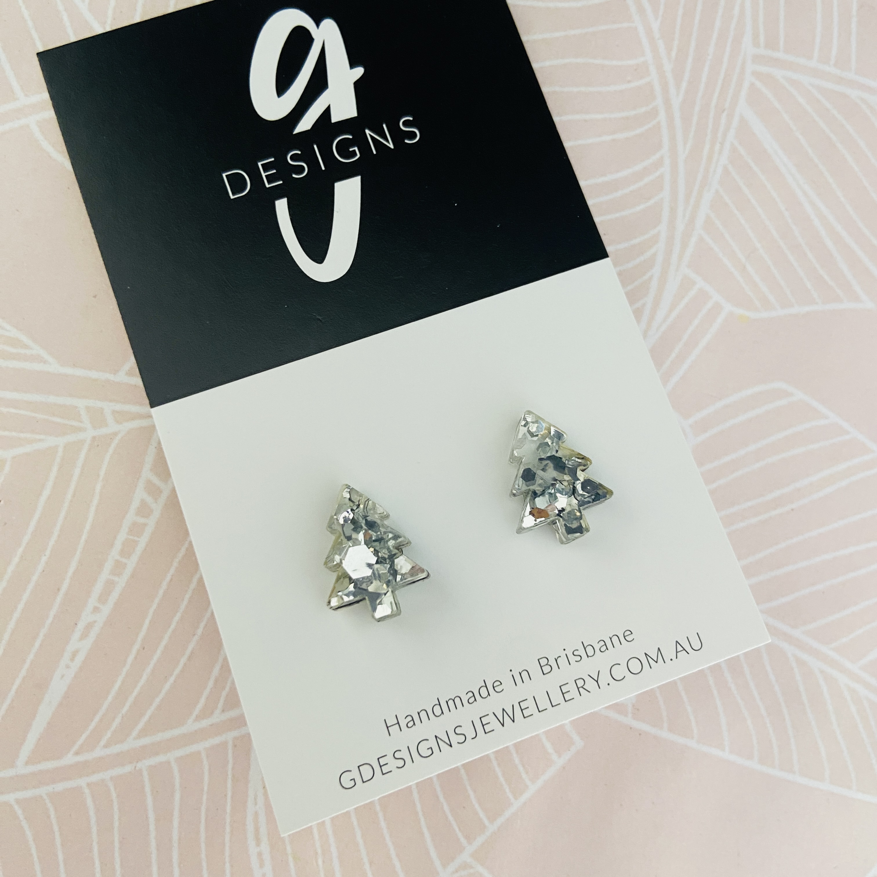 Mini Stud Earrings - Acrylic - Mini Christmas Tree - CHUNKY Glitter - Picture 12 of 15