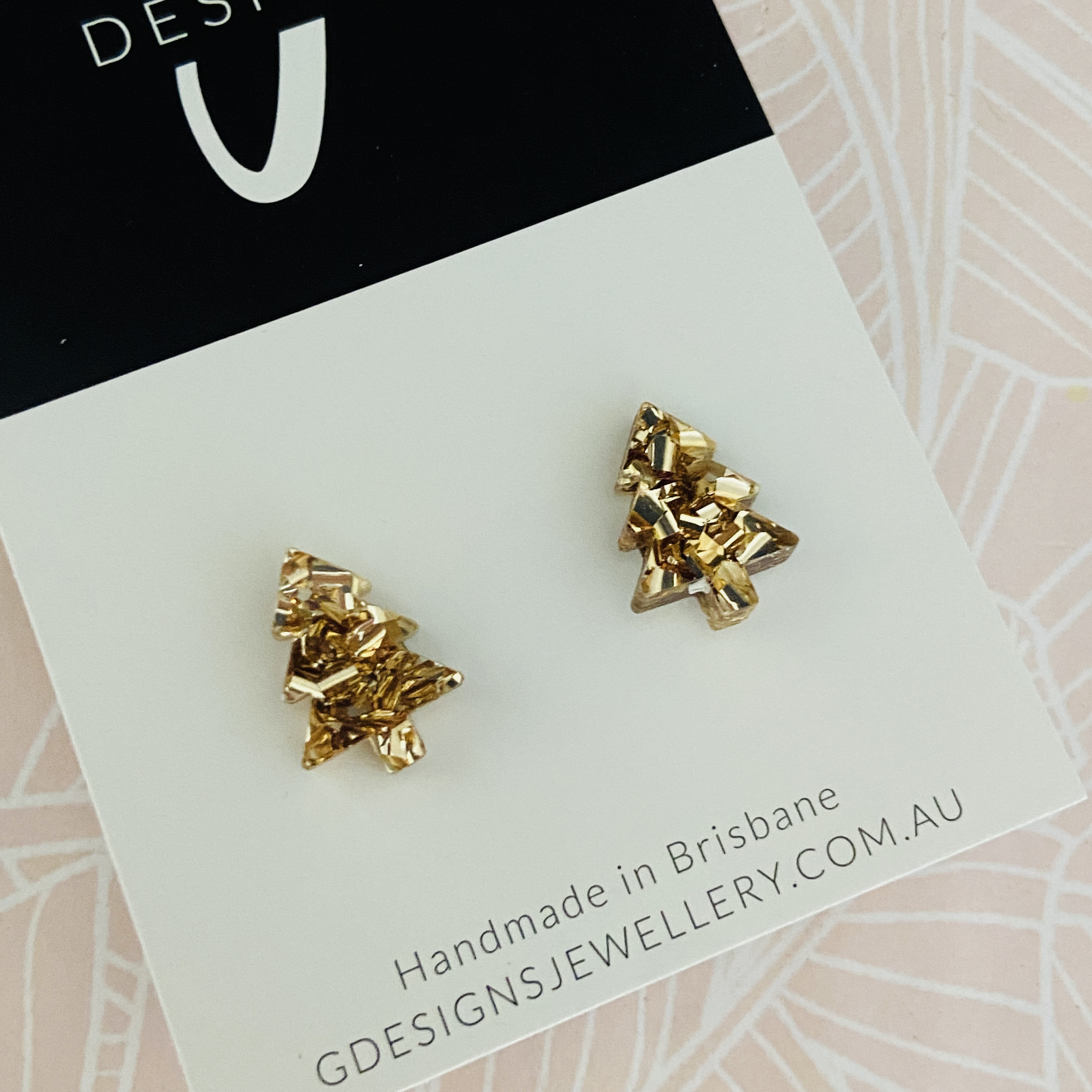 Mini Stud Earrings - Acrylic - Mini Christmas Tree - CHUNKY Glitter - Picture 13 of 15