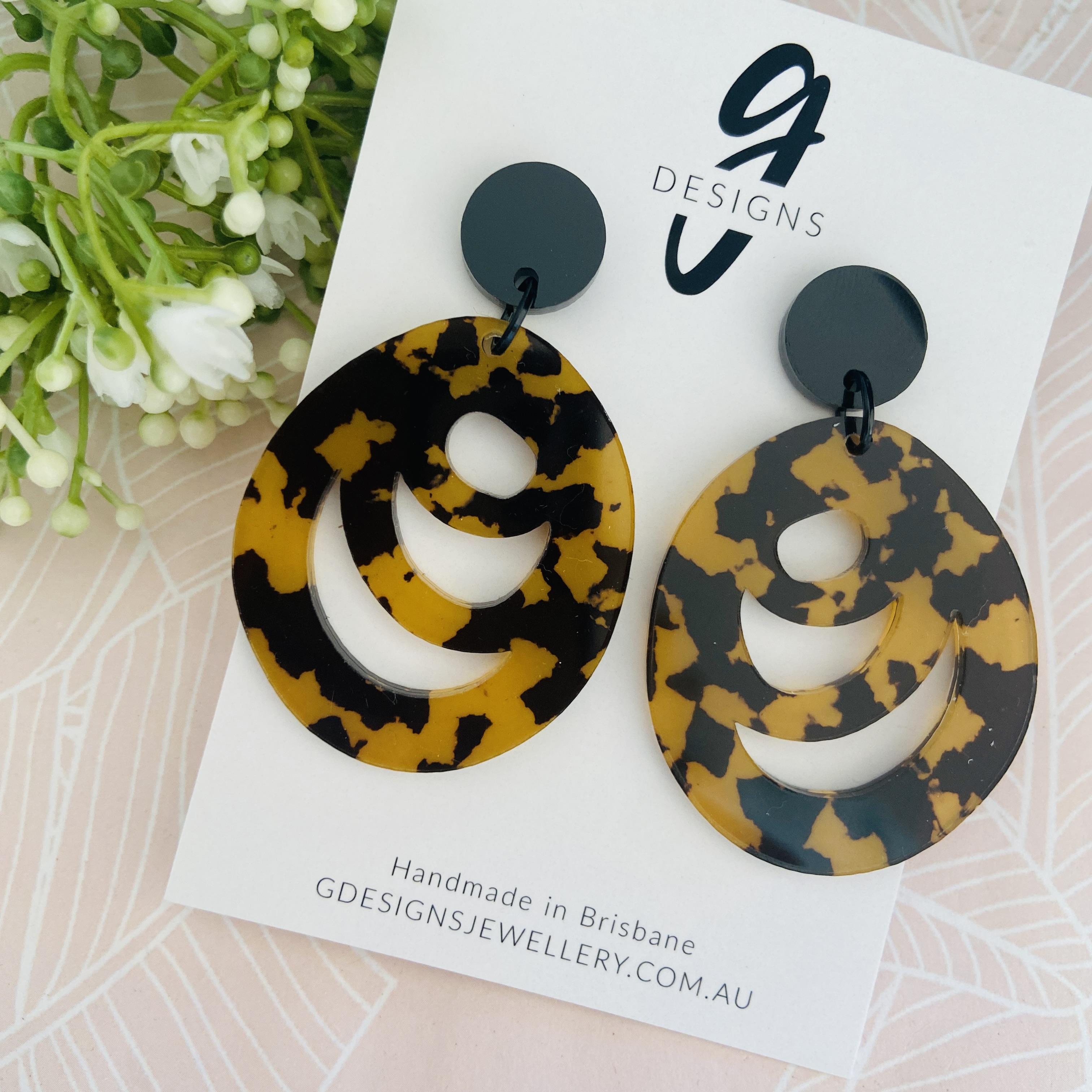 Statement Earrings - Acrylic - LARGE SIZE - Leopard - You Choose Design - Picture 6 of 6