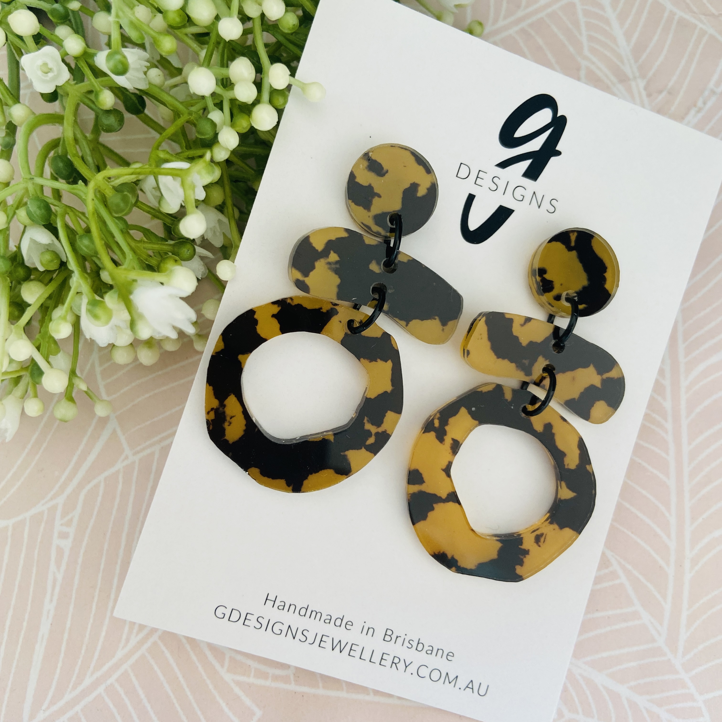 Statement Earrings - Acrylic - Trios - PATTERENED - You Choose Colour - Bild 7 von 7