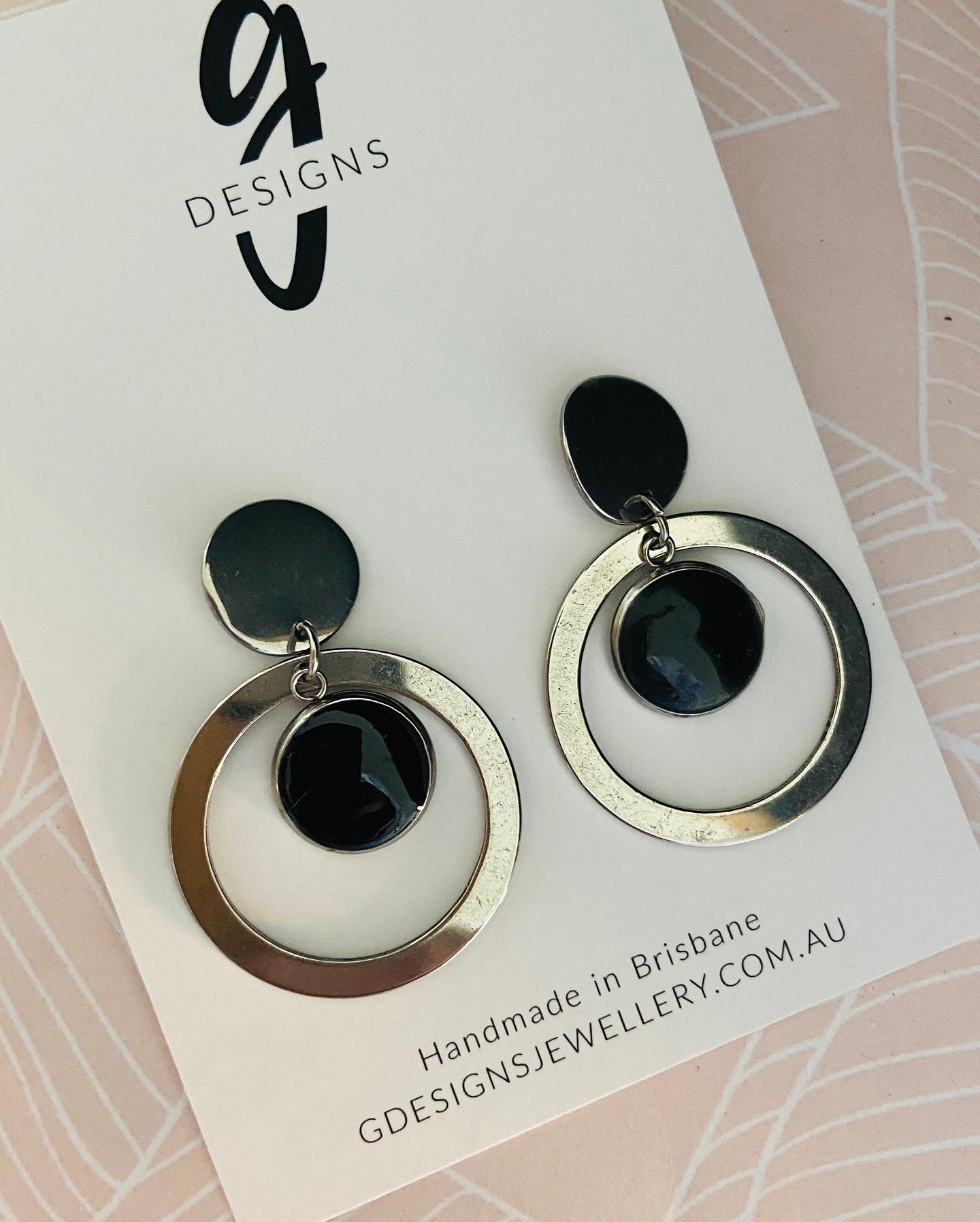Statement Earrings - Stainless Steel - Bezel Set Clay Drop Feature - You Choo... - Picture 9 of 10