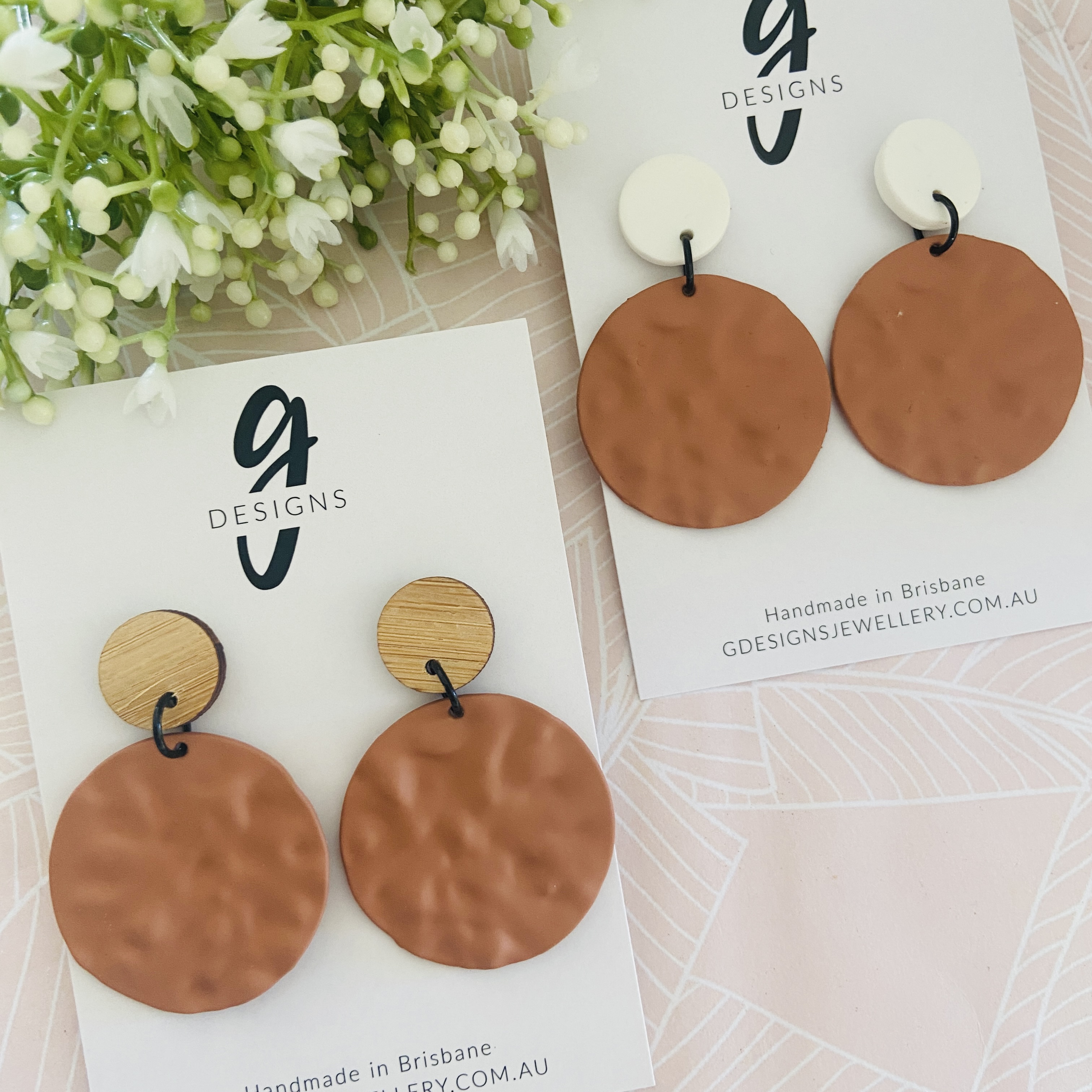 Statement Earrings - Rippled Metal - Circle - Your Choice - Picture 7 of 8