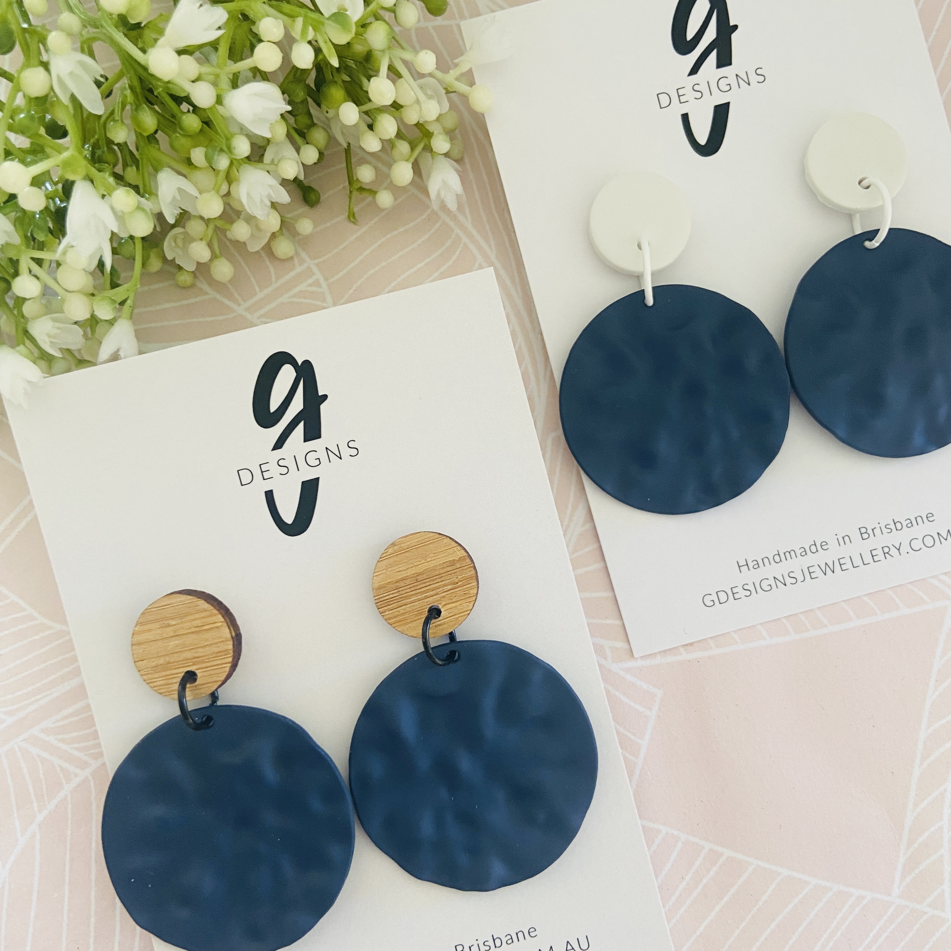 Statement Earrings - Rippled Metal - Circle - Your Choice - Picture 6 of 8