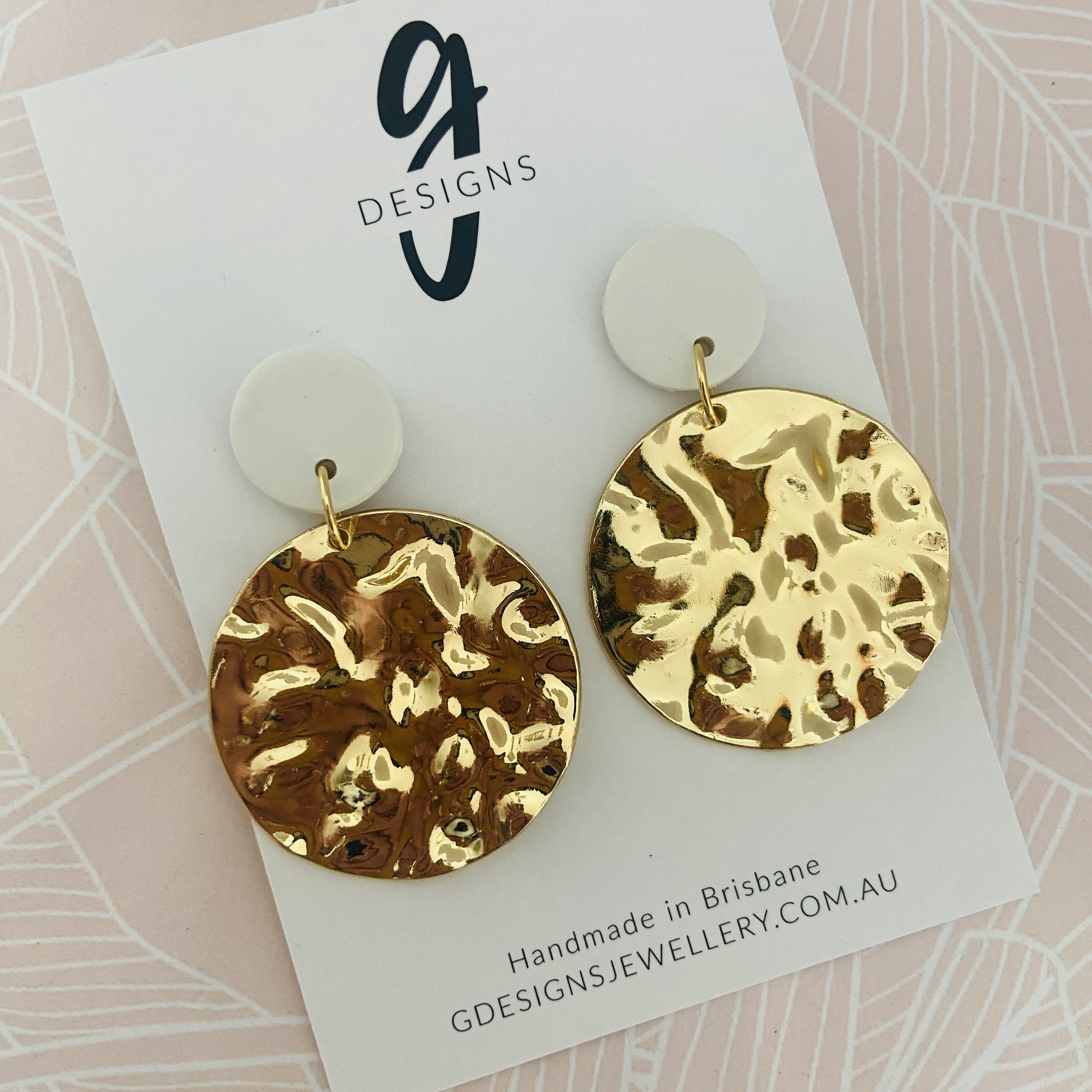 Statement Earrings - Rippled Metal - Circle - Your Choice - Picture 8 of 8