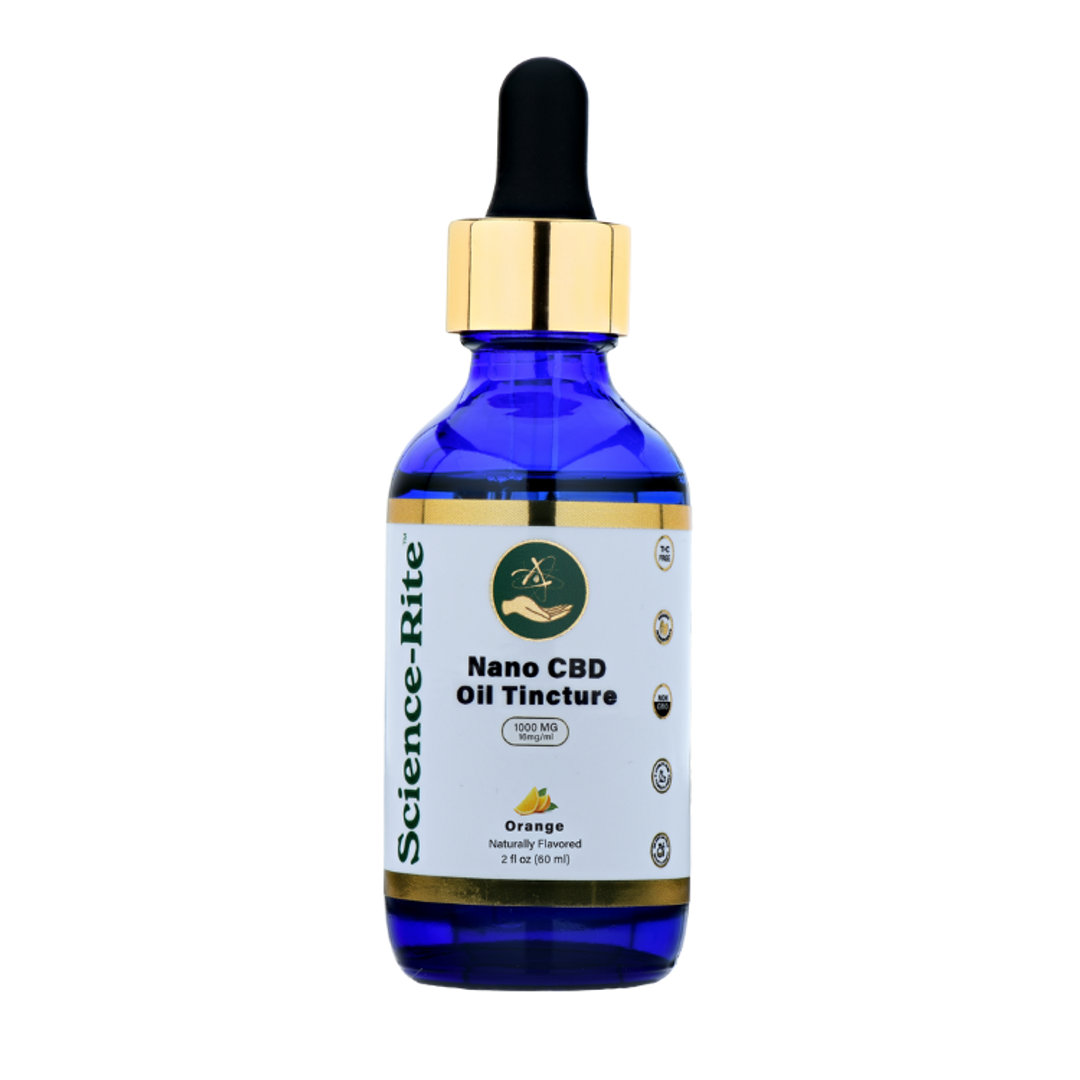 Science-Rite CBD - THC-Free Nano CBD Oil Tincture - 1000mg - Orange - 2oz