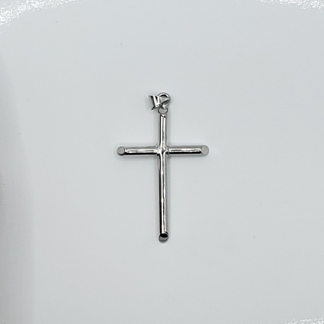 18k Gold Cross Hollow Tube Bevel Edge 18k Gold Cross Hollow Tube Bevel Edge
