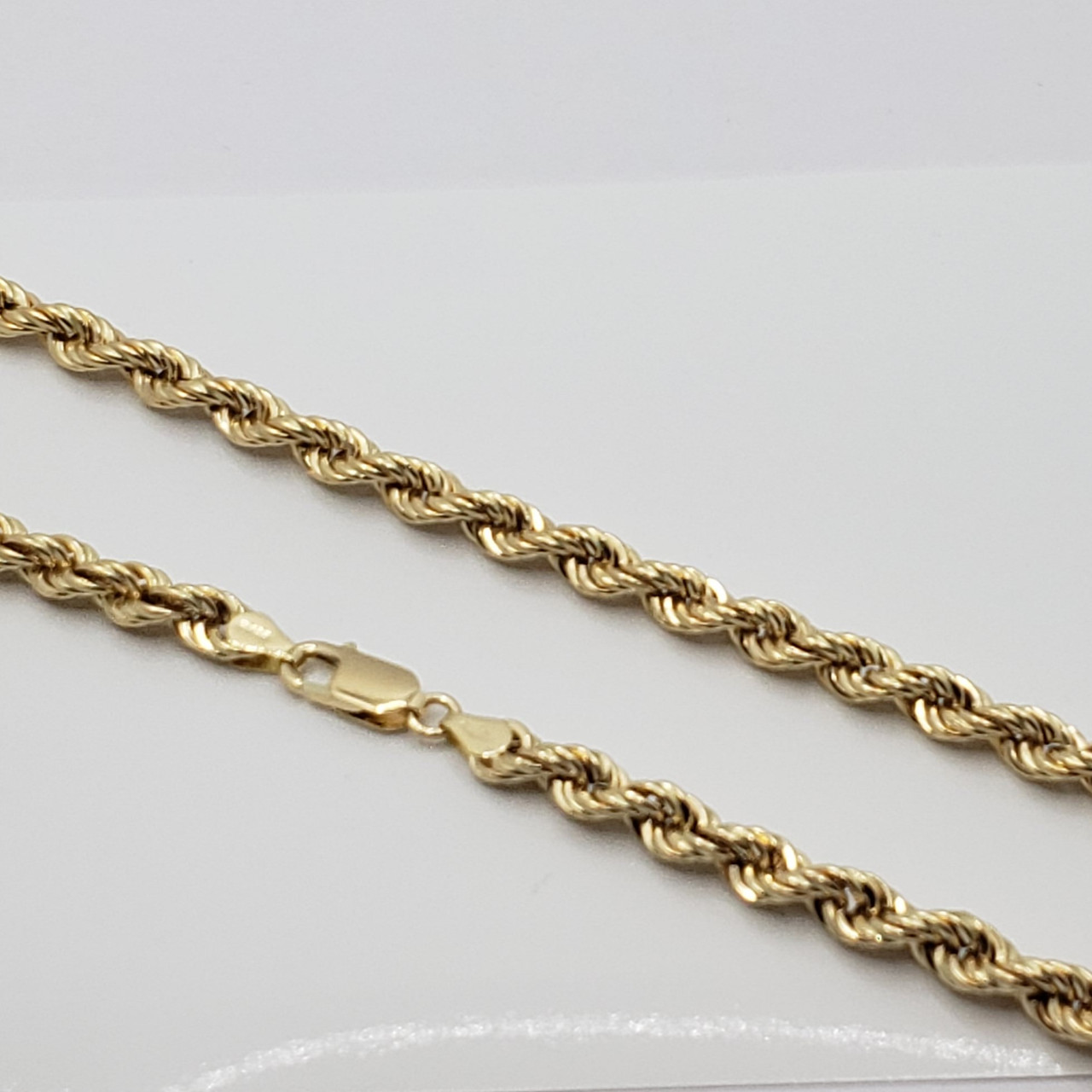 18k Yellow Gold 5 MM 23.5” Rope Chain