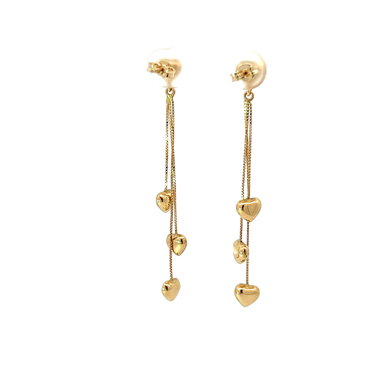 Heart Cut Solitaire Drop Earrings