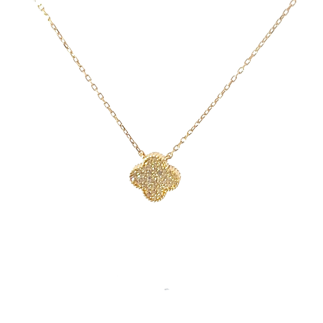 14K Yellow Gold Diamond Mini Clover Necklace – Maurice's Jewelers
