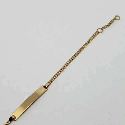 19.2k Portuguese gold Friso with Id plate doubled loop end bracelet 19.2k Portuguese gold Friso with Id plate doubled loop end bracelet