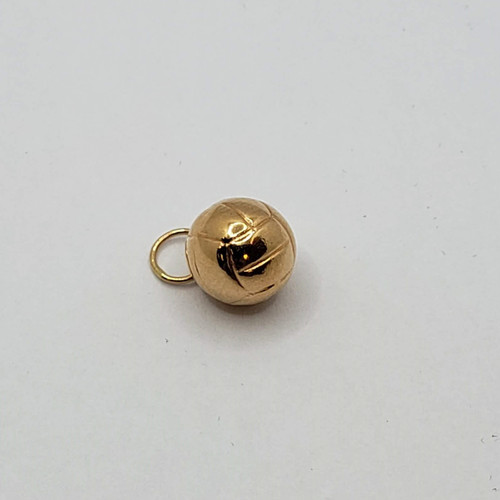 19.2k yellow gold  "old style soccer" ball charm