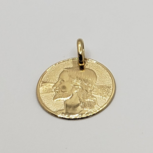 18k Yellow Gold Jesus Head  Medal