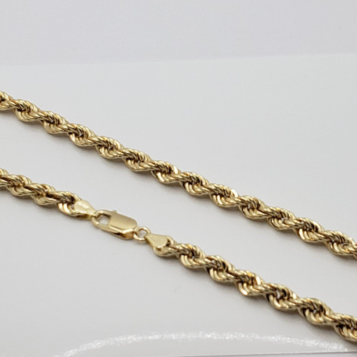 18k Yellow Gold Hollow Rope Chain