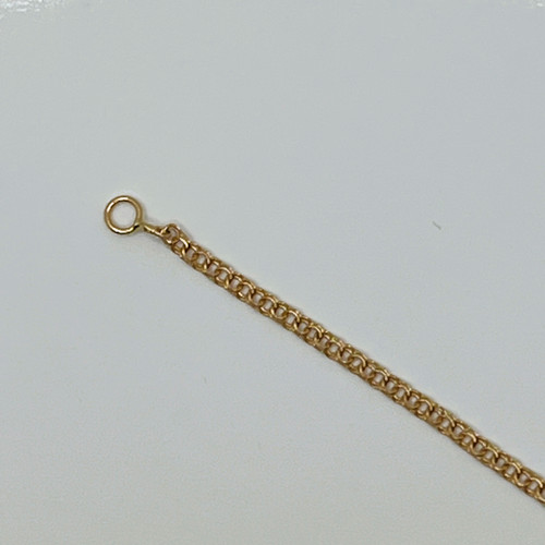 19.2k Portuguese Gold 3 by 1 with ID Plate Thin Bracelet