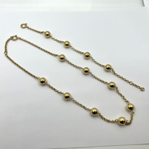 18k Yellow Gold Polished Rolo Necklace and Bracelet