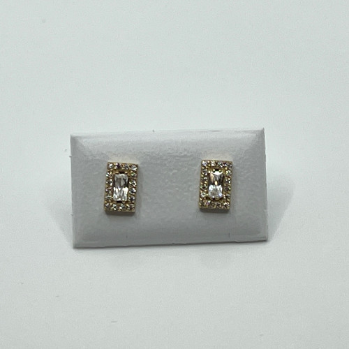 19.2k Portuguese Gold Small CZ Earrings