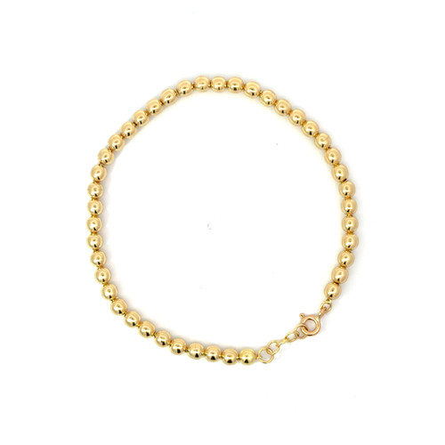 18k Yellow Gold Hollow Ball Bracelet