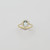 18k Yellow Gold Synthetic Oval Stone and CZ Stone Ring