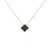 18k Yellow Gold Necklace with White and Black CZ Clover