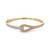 18k Yellow Gold Bangel Bracelet  White CZ Knot