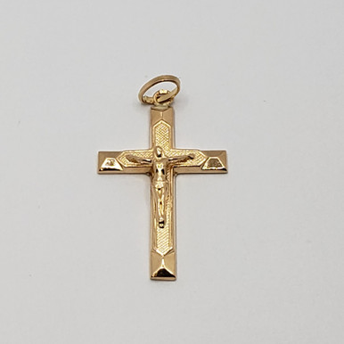 18k white gold cross with CZ