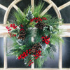 Pine Cone Holly Berry Wreath 24"