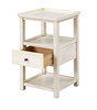 Chairside Table One Drawer Distressed White 