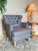 HomeElegance Accent Chair with Kidney Pillow Dark Grey