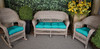 Outdoor Solid Teal 3 Piece Cushion Set