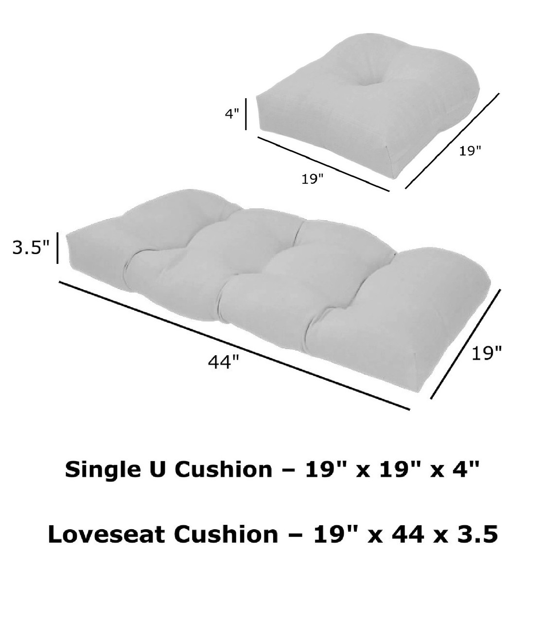 Outdoor Solid Navy 3 Piece Cushion Set