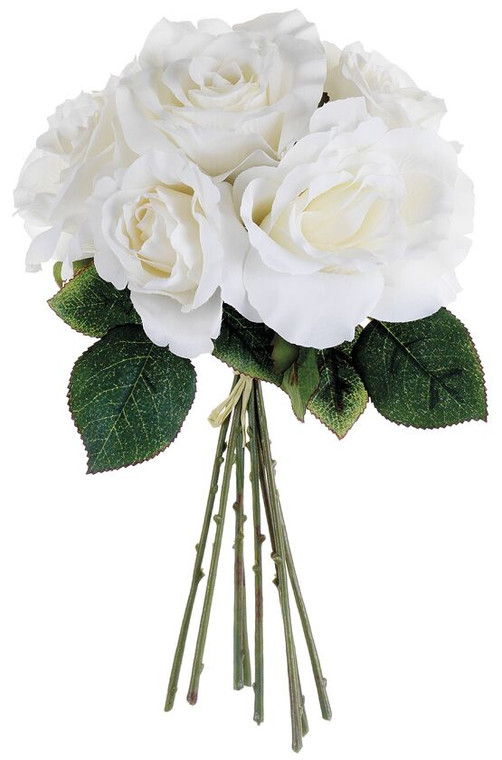 11" Rose Bouquet White Close Up Detail