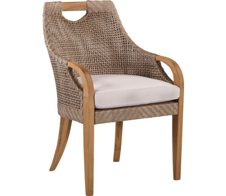 Lane Venture Edgewood Outdoor Teak and Synthetic Wicker Dining Arm Chair