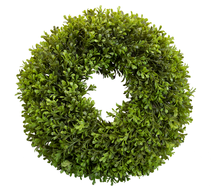 Spring Artificial Boxwood Candle Ring 12"