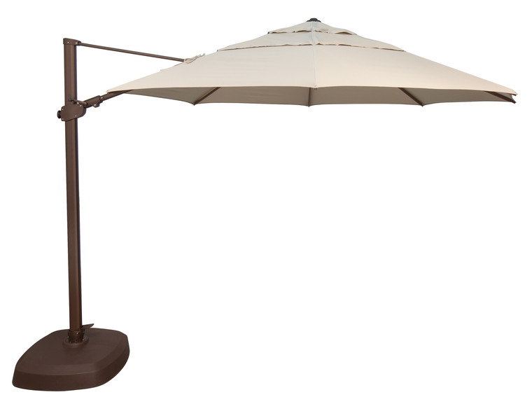 Treasure Garden 11.5' AG25T Octagon Cantilever Umbrella with AKZ Base Side View