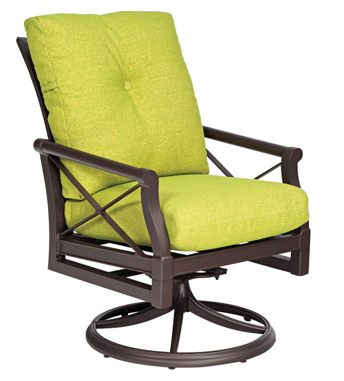 Woodard Andover Cushion Swivel Rocking Dining Arm Chair