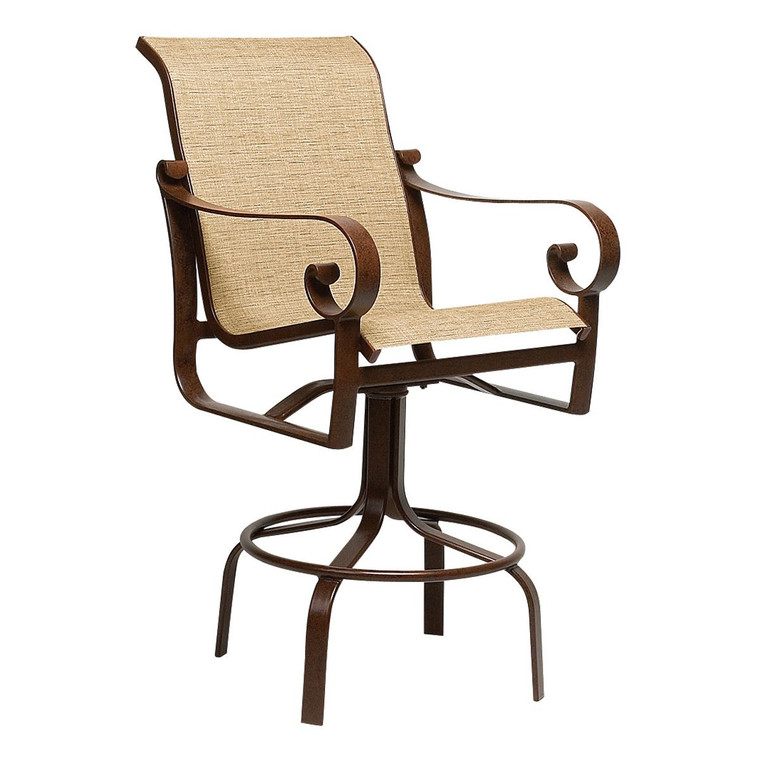 Woodard Belden Sling Swivel Bar Stool