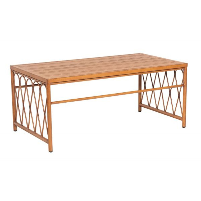 Woodard Cane Coffee Table with Slatted Top