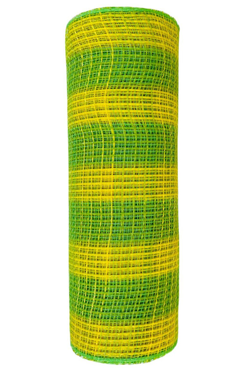 Ribbon Check Fabric Mesh Yellow Fresh Green 10.5" x 10Yd