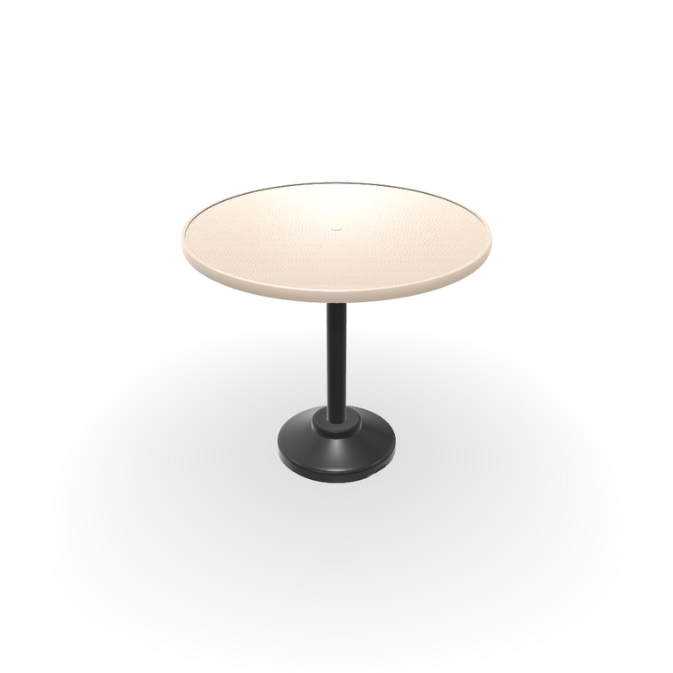 Value Hammered MGP Top Table 42" Round Balcony Height 80 lb Pedestal Table w/ Hole