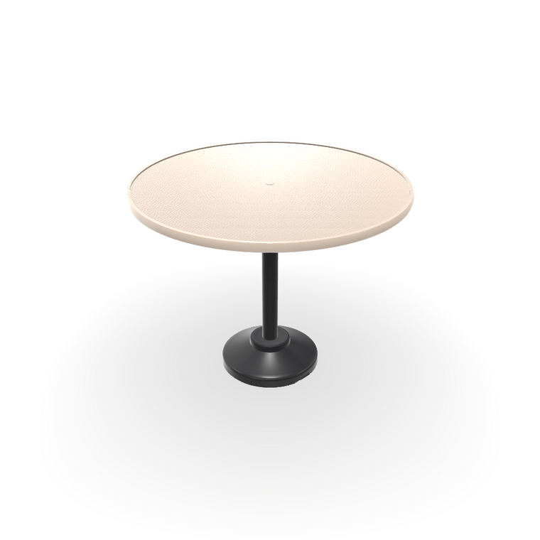 Value Hammered MGP Top Table 48" Round Balcony Height 120 lb Pedestal Table w/ Hole