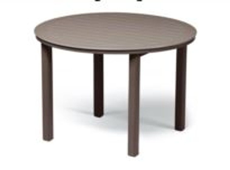 Telescope Marine Grade Polymer Slat or Dash Top Table 54" Round Balcony Height Table w/ hole