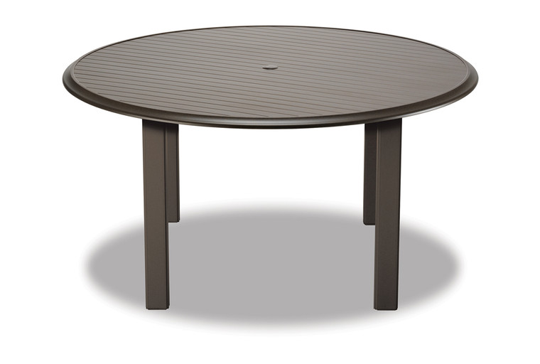 Aluminum Slat Top Table 56" Round Bar Height Table w/ hole